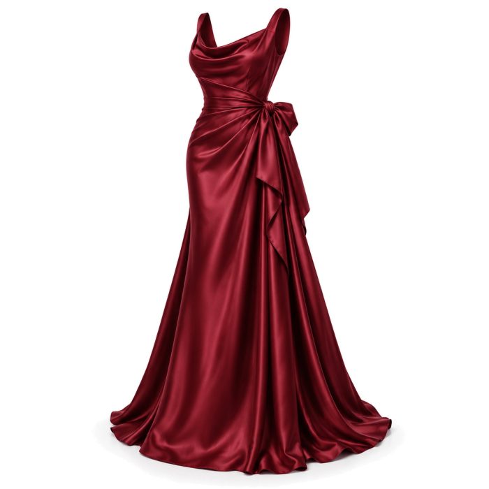 Satin Maxi Dress with Bow Detail