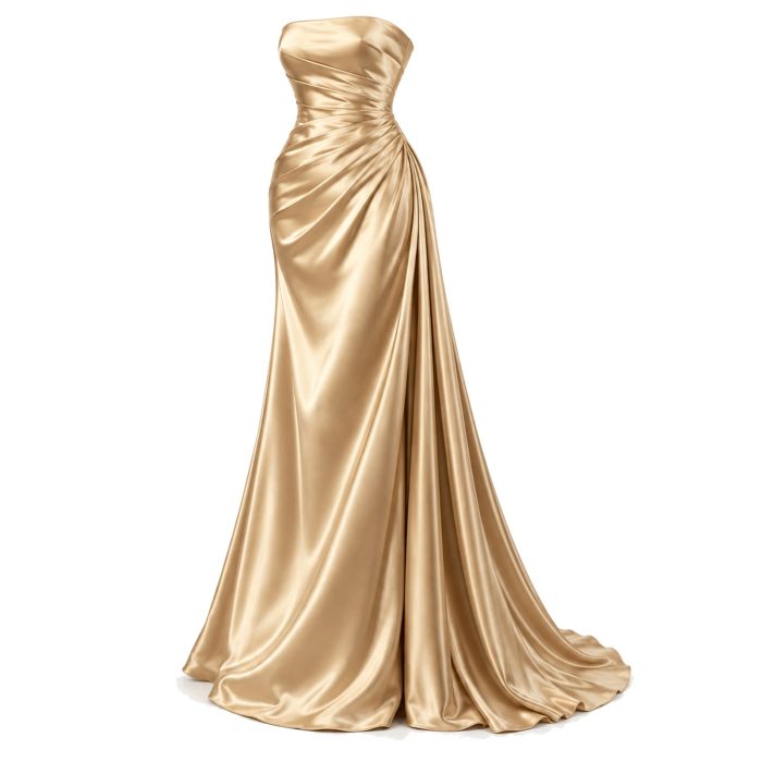 Satin Strapless Maxi Dress