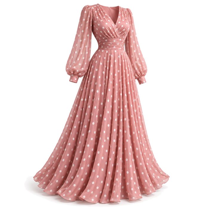 Polka-Dot Maxi Dress