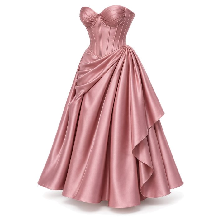 Strapless Corset Midi Dress