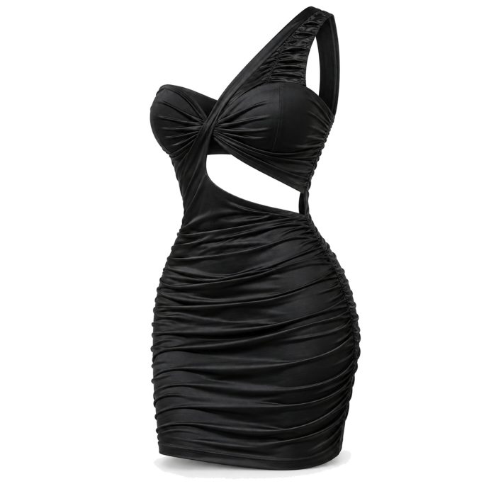 Cut-Out Ruched Bodycon Dress